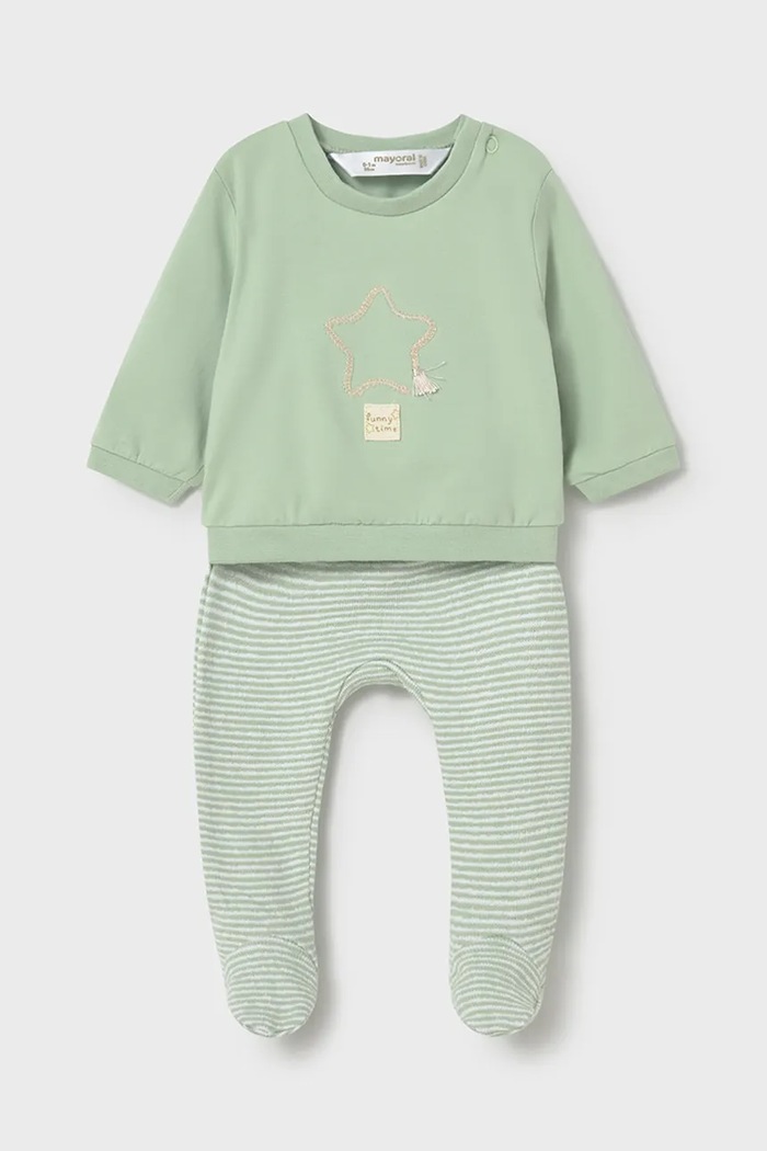 Mayoral Newborn compleu bebe cu modele verde 1599.1F.Newborn.PPY2