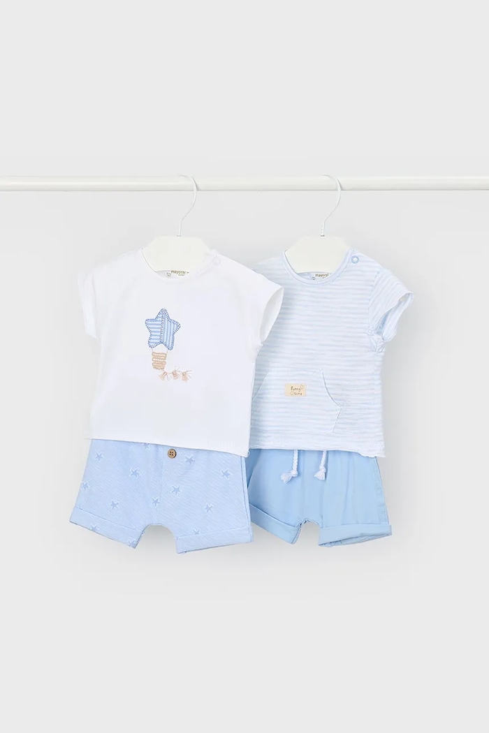 Mayoral Newborn compleu bebe 2-pack cu modele albastru 1626.1H.Newborn.PPY2