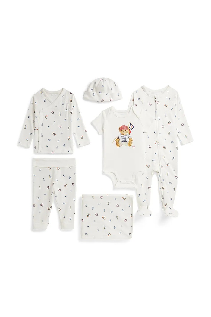 Polo Ralph Lauren Compleu de zi copii din bumbac alb 320B14089001