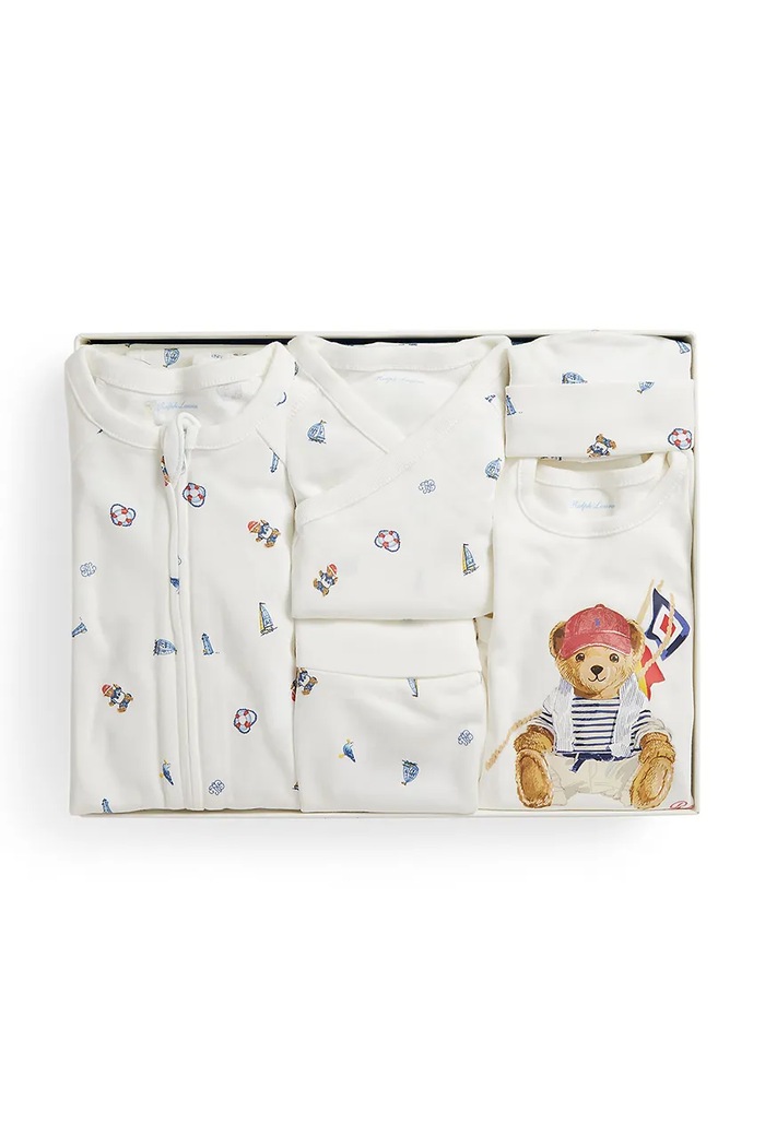 Polo Ralph Lauren Compleu de zi copii din bumbac 320B14089001 alb SS26