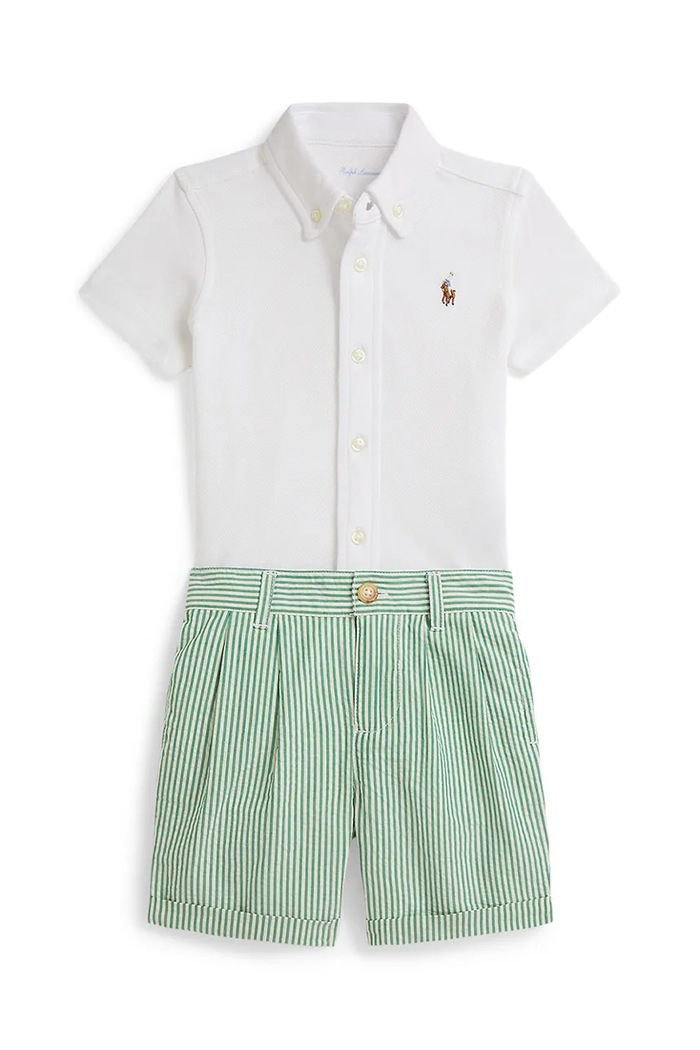 Detská bavlnená súprava Polo Ralph Lauren bavlna biela 320B14096001