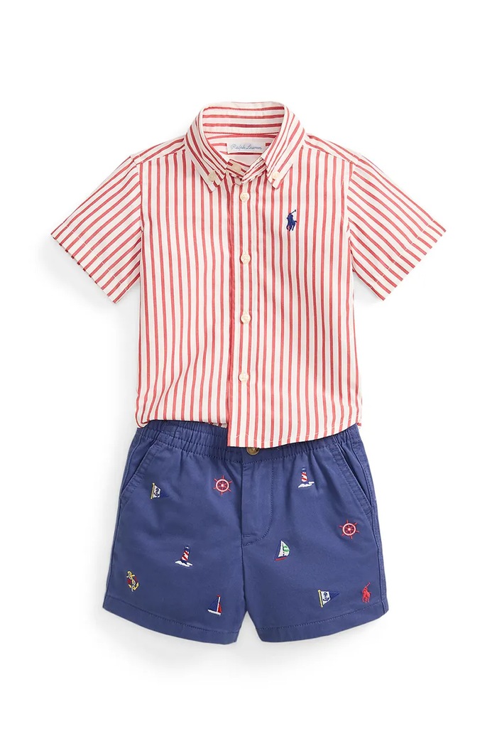 Polo Ralph Lauren compleu bebe panza alb 320B21361001