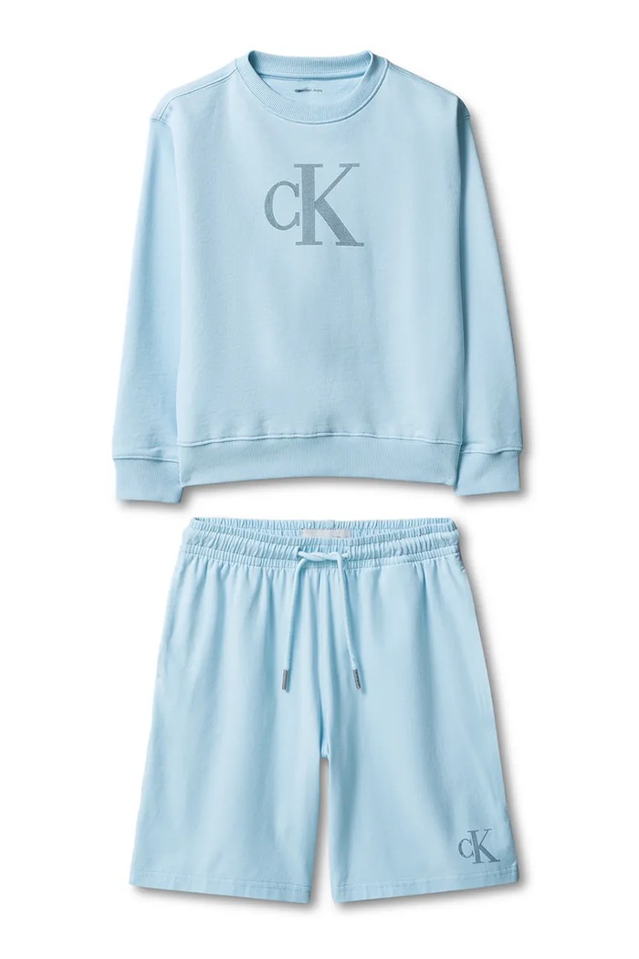 Calvin Klein Jeans compleu pentru copii, din bumbac LVCKSJI18B.128.176.PPY2 albastru SS26