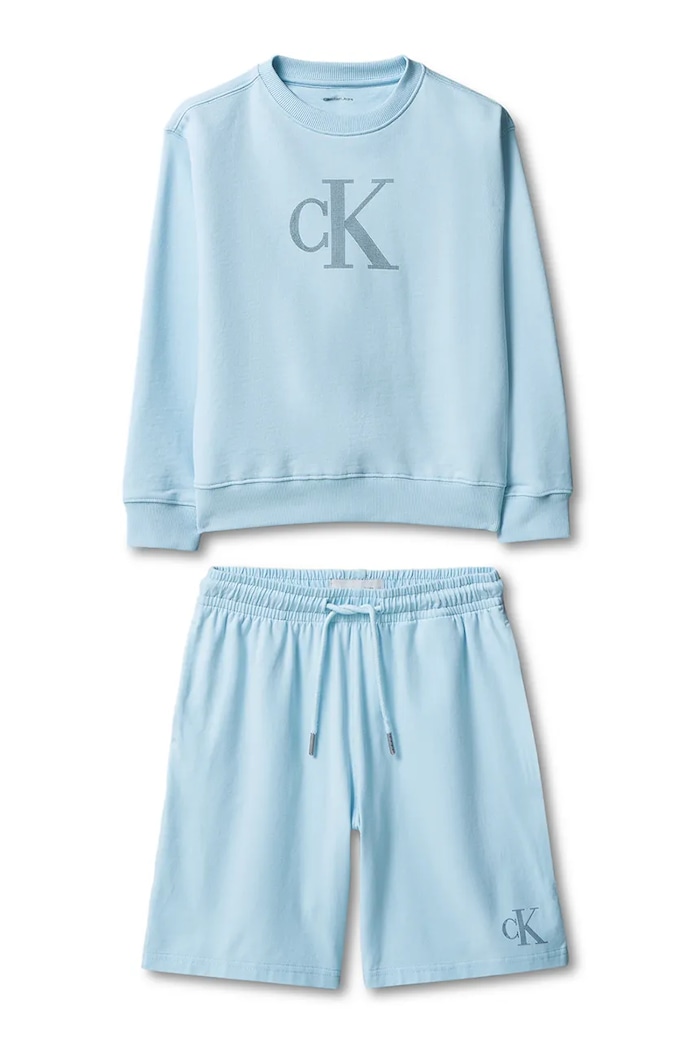 Calvin Klein Jeans compleu pentru copii, din bumbac LVCKSJI18B.128.176.PPY2 albastru SS26