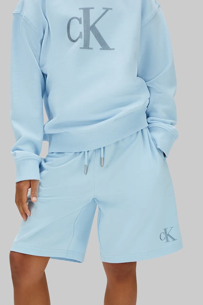 Calvin Klein Jeans compleu pentru copii, din bumbac LVCKSJI18B.128.176.PPY2 albastru