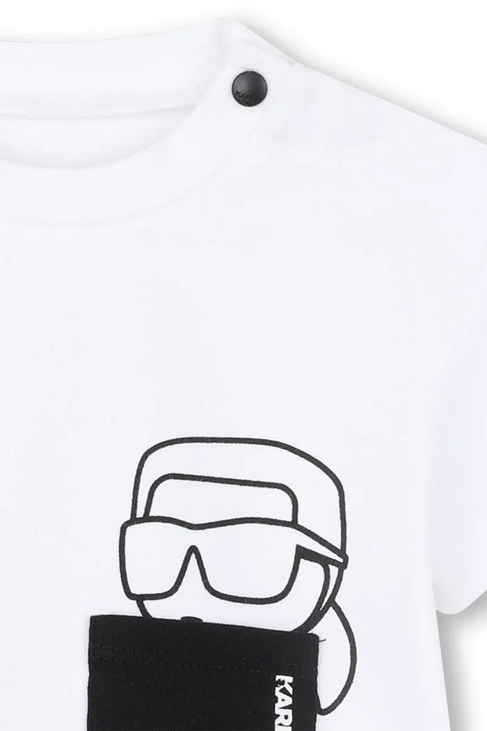 Karl Lagerfeld dres bawełniany niemowlęcy Z31052.86 biały