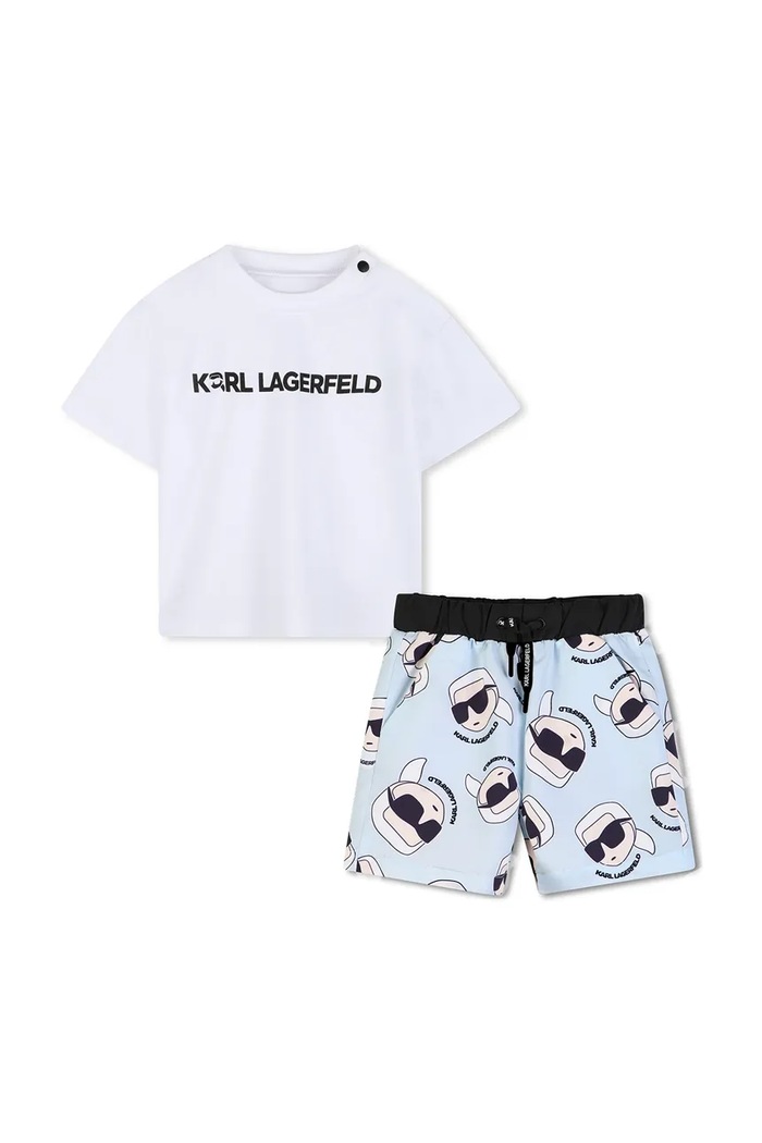Karl Lagerfeld komplet dziecięcy wzorzyste biały Z31067.86.108