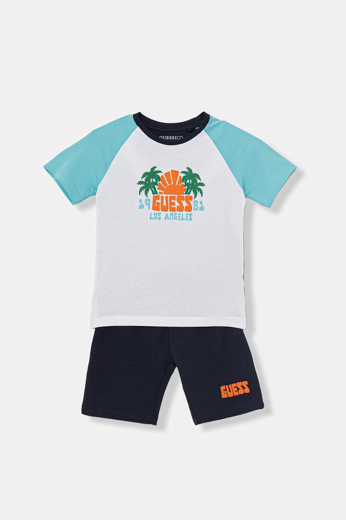 Guess Compleu de zi copii din bumbac bleumarin N6GG03.K8HM4.PPY2.M