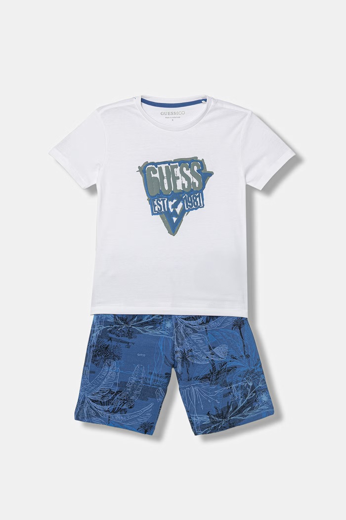 Guess compleu pentru copii, din bumbac alb N6GG05.K8HM4.PPY2.M