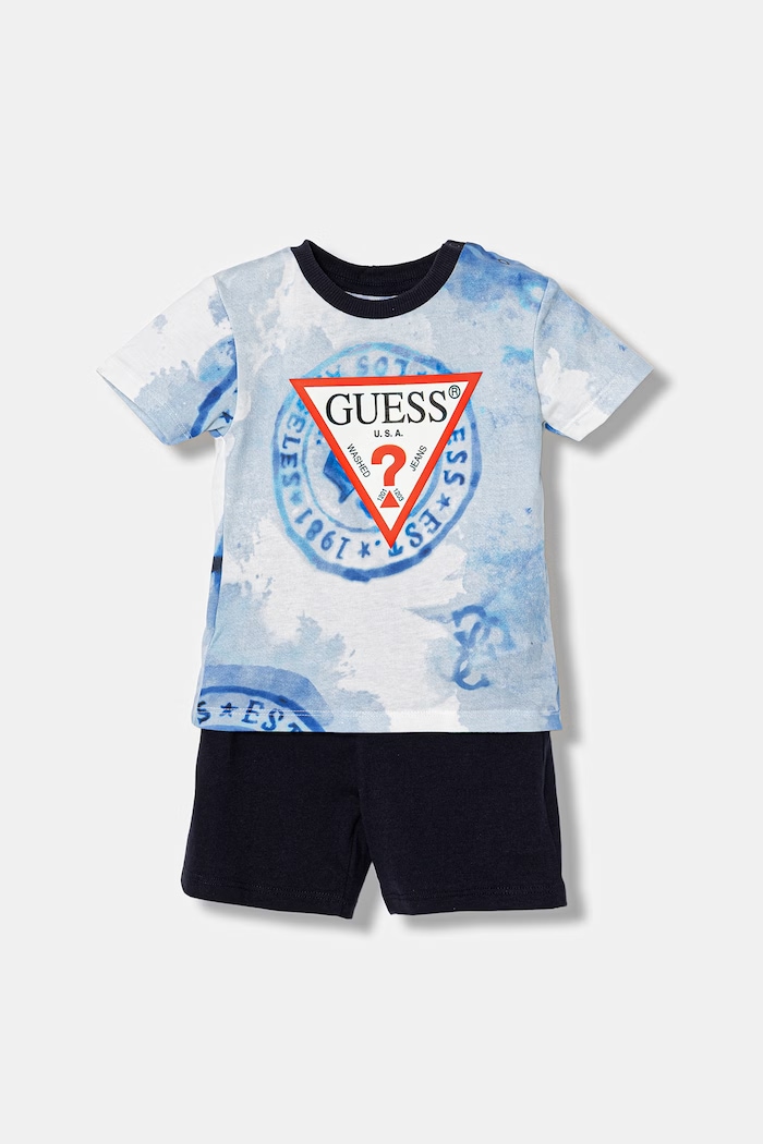 Guess set de bumbac pentru copii 2-pack cu modele bleumarin I6GG00.K8HM4.PPY2.M