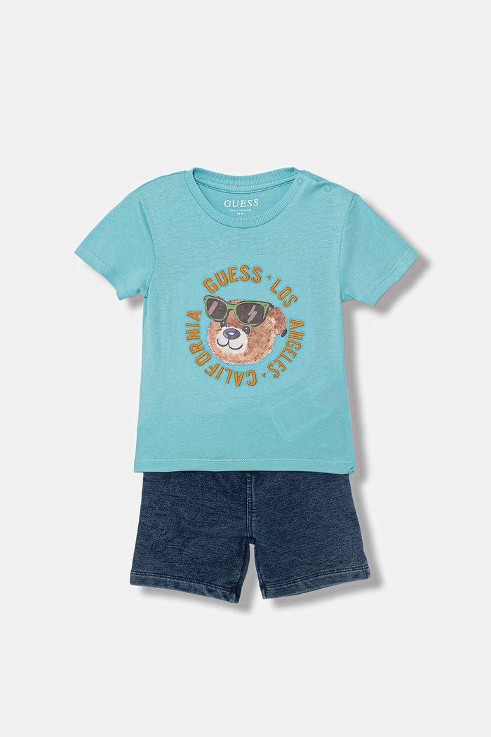 Guess compleu pentru copii bumbac albastru I6GG05.K8HM4.PPY2.M