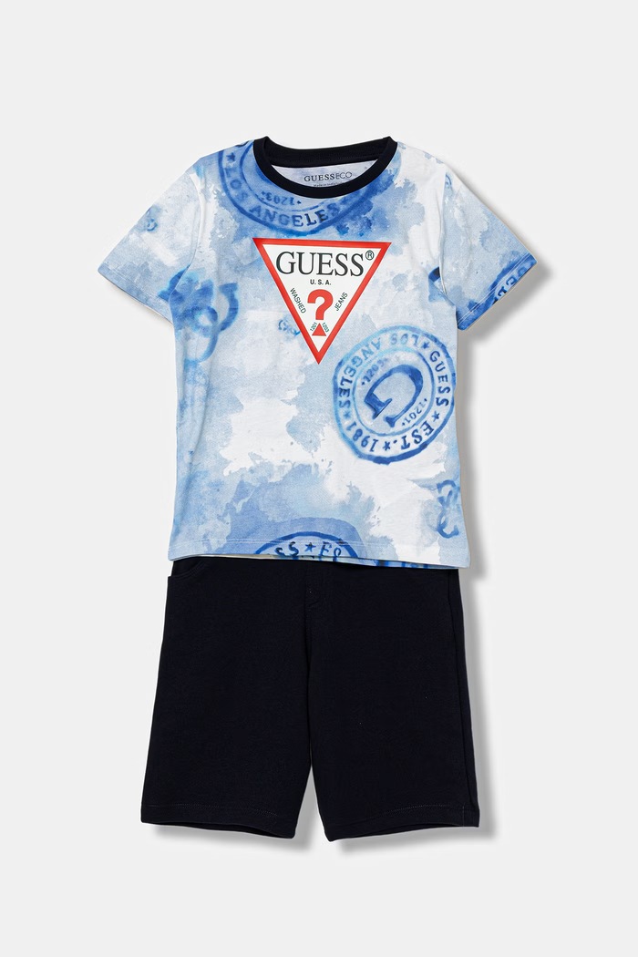 Pamučna dječja trenirka Guess 2-pack pletivo mornarsko plava N6GG00.K8HM4.PPY2.M