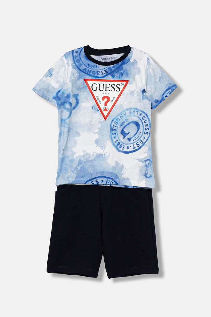 Pamučna dječja trenirka Guess 2-pack pletivo mornarsko plava N6GG00.K8HM4.PPY2.M