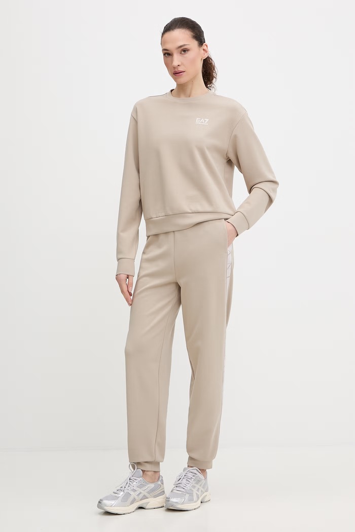 Tepláková súprava EA7 Emporio Armani nášivka béžová AF12501.7W001157