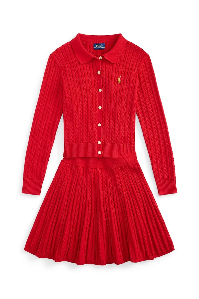 Otroški bombažen komplet Polo Ralph Lauren 313950779500 rdeča SS26