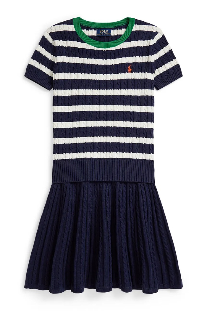 Παιδικό βαμβακερό σετ Polo Ralph Lauren βαμβάκι σκούρο μπλε 313956875500