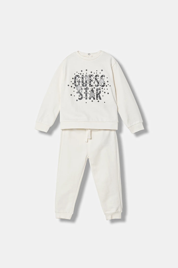 Guess dres bawełniany niemowlęcy 2-pack bawełna beżowy A6RG03.KA6R4.PPY2