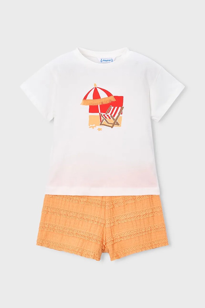 Mayoral set de bumbac pentru copii bumbac portocaliu 3231.6M.Mini.PPY2