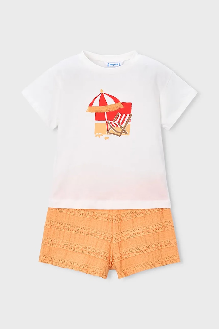 Mayoral set de bumbac pentru copii bumbac portocaliu 3231.6M.Mini.PPY2