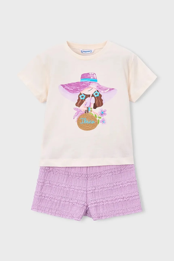 Mayoral set de bumbac pentru copii bumbac violet 3231.6M.Mini.PPY2