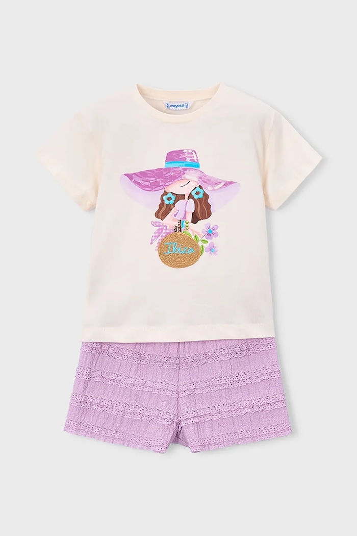 Mayoral set de bumbac pentru copii bumbac violet 3231.6M.Mini.PPY2
