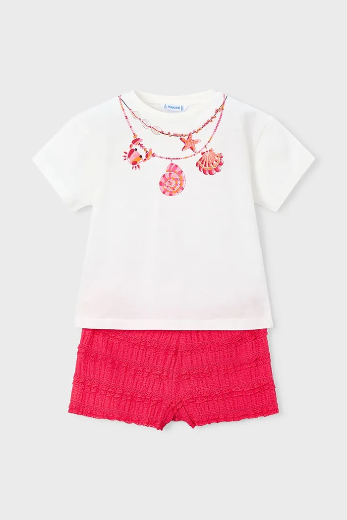 Mayoral set de bumbac pentru copii 3231.6M.Mini.PPY2 roz SS26