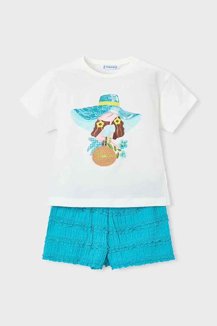 Mayoral set de bumbac pentru copii 3231.6M.Mini.PPY2 albastru SS26