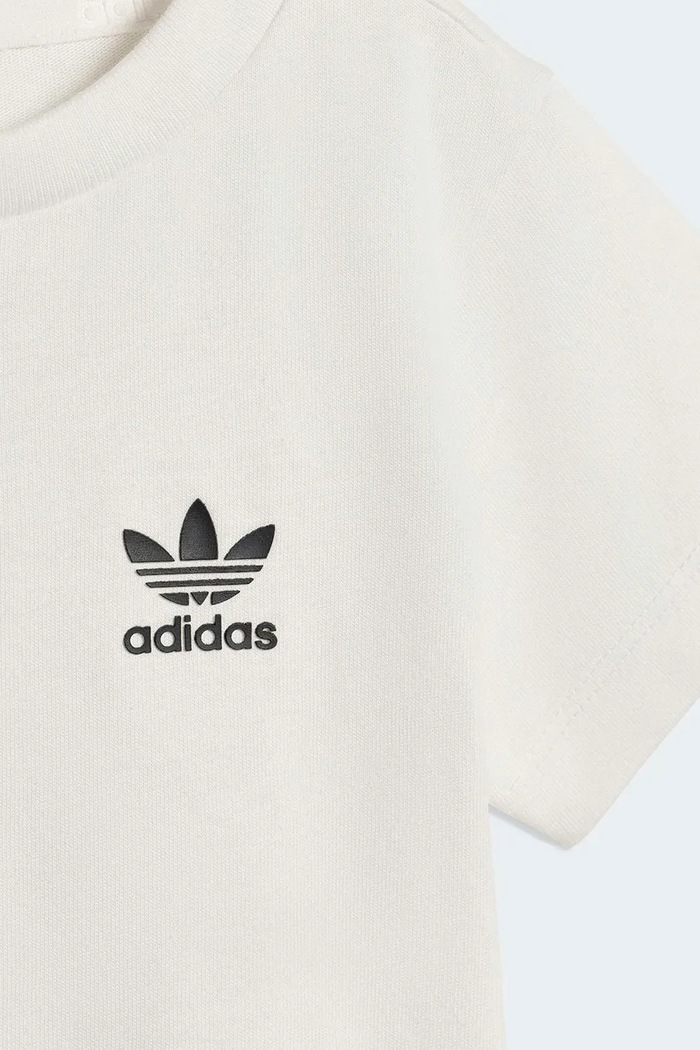 Detská bavlnená súprava adidas Originals biela KE2352