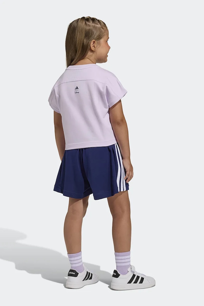 Detská bavlnená súprava adidas DISNEY JZ3578 fialová