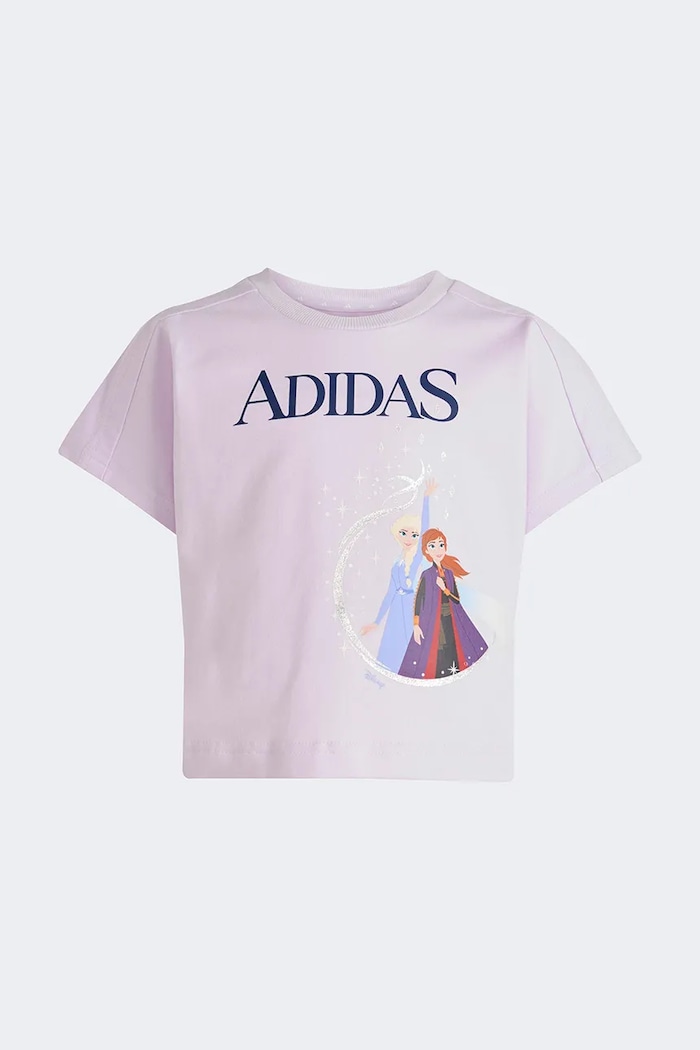 Dievča Detská bavlnená súprava adidas DISNEY JZ3578 fialová