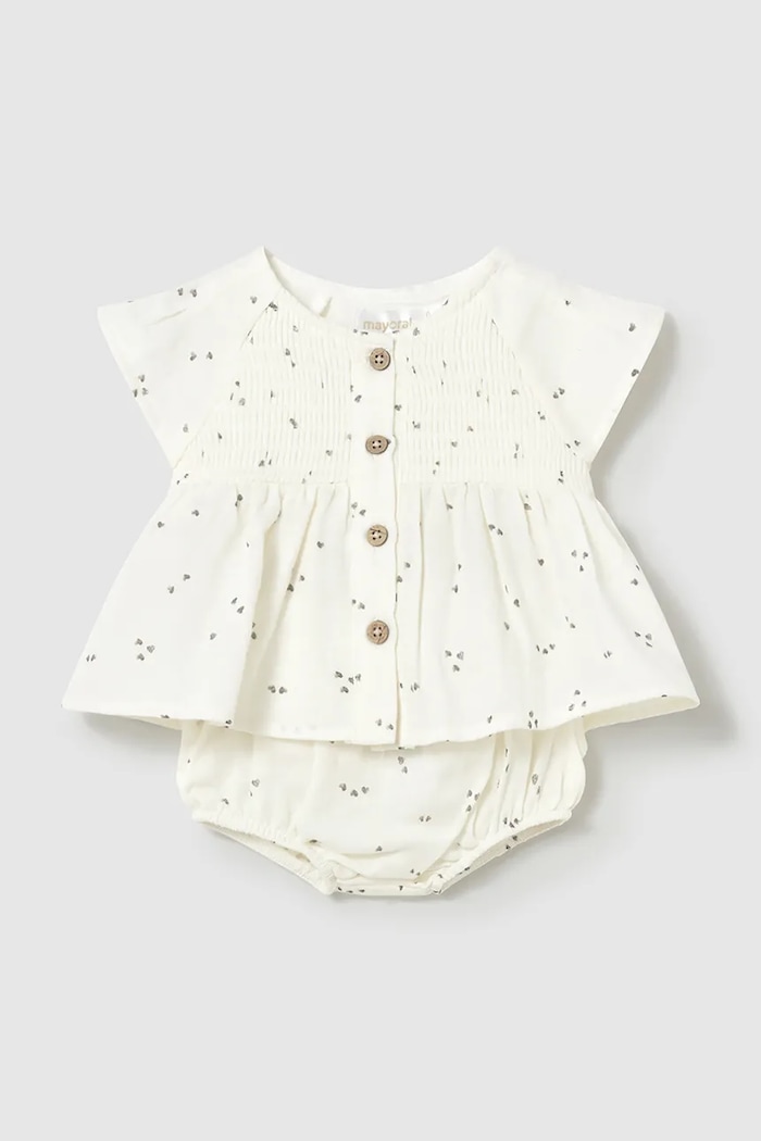 Βρεφικό βαμβακερό σετ Mayoral Newborn βαμβάκι μπεζ 1286.2B.Newborn.PPY2