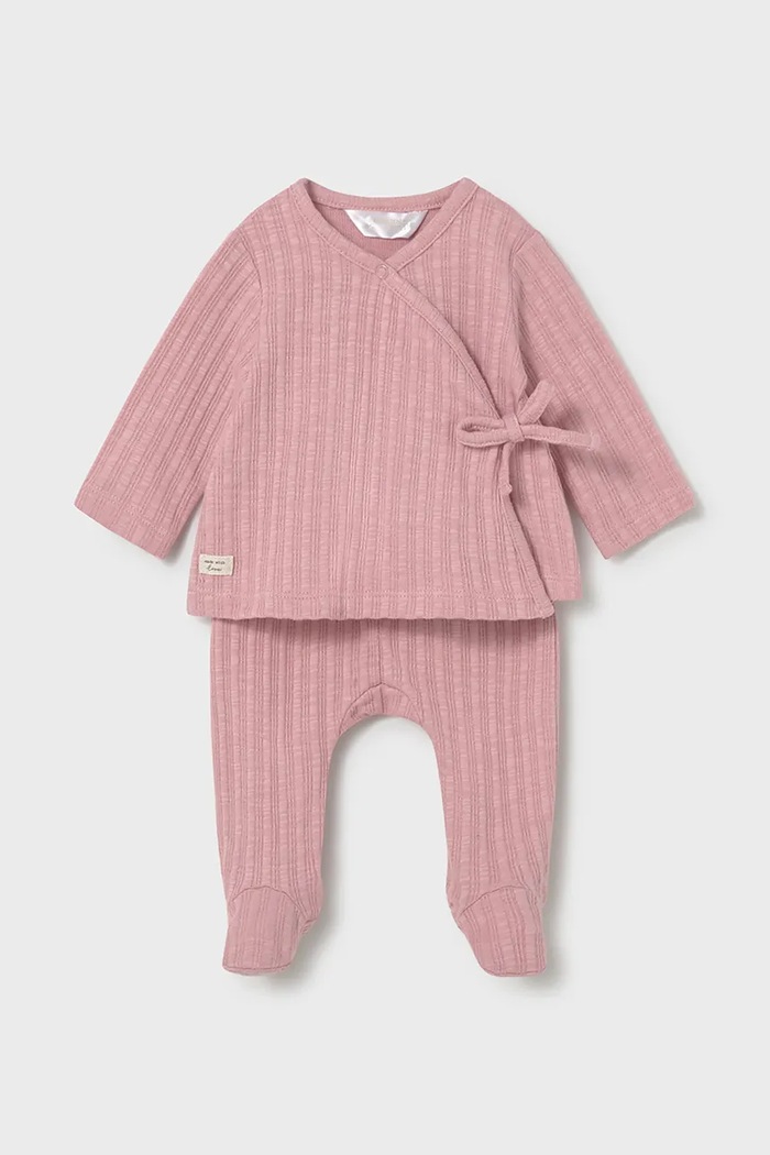 Βρεφικό βαμβακερό σετ Mayoral Newborn βαμβάκι ροζ 1595.2J.Newborn.PPY2