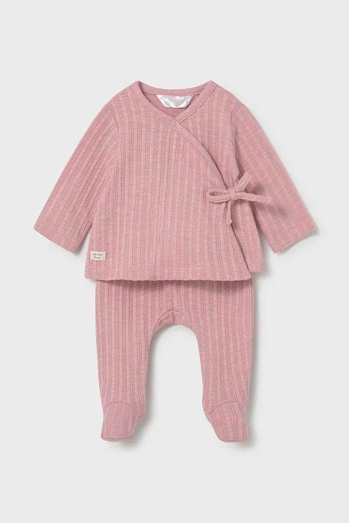 Βρεφικό βαμβακερό σετ Mayoral Newborn βαμβάκι ροζ 1595.2J.Newborn.PPY2