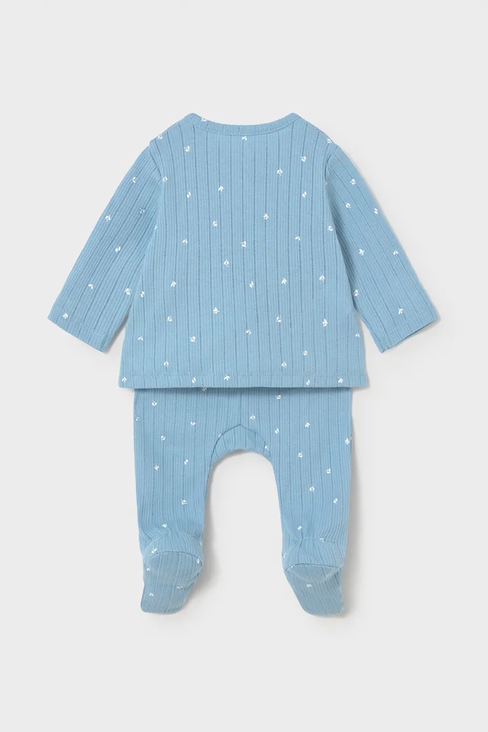 Mayoral Newborn komplet bawełniany niemowlęcy 1595.2J.Newborn.PPY2 niebieski SS26