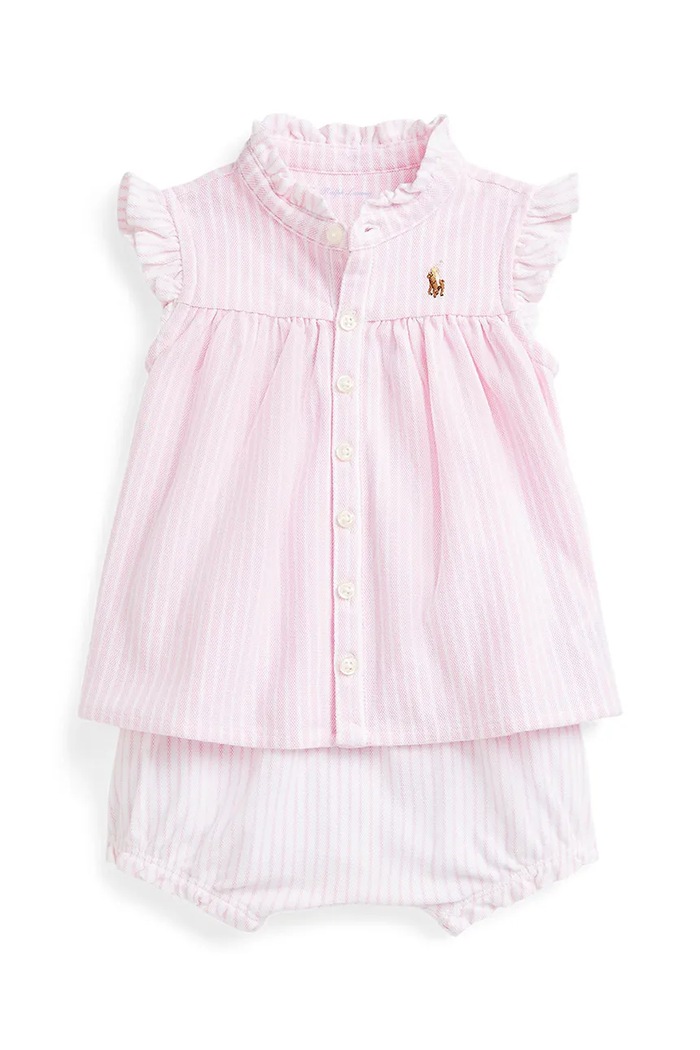 Detská bavlnená súprava Polo Ralph Lauren bavlna ružová 310964096001