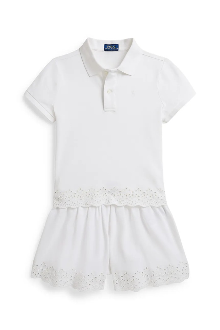 Detská súprava Polo Ralph Lauren s elastanom biela 313A11791001
