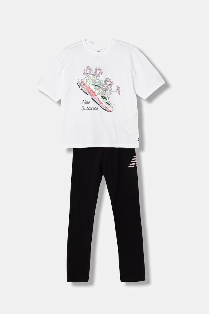 New Balance komplet sportowy dziecięcy czarny YS61H20J