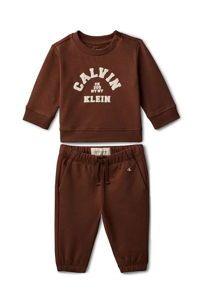 Calvin Klein Jeans dres dziecięcy z elastanem brązowy IN0IN00347.PPY2