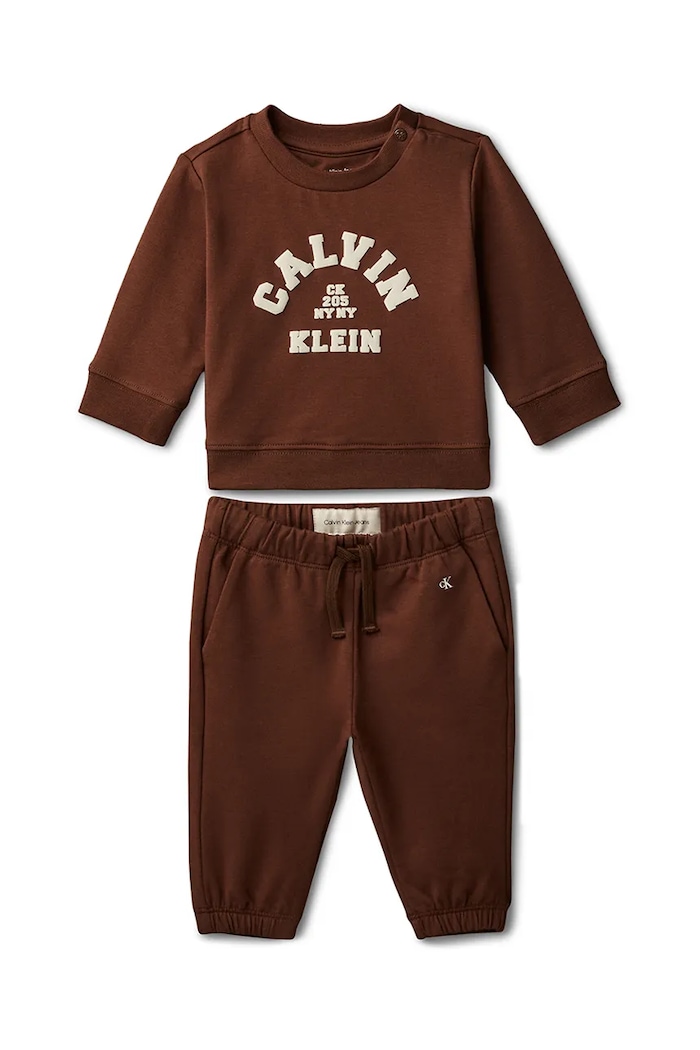 Calvin Klein Jeans dres dziecięcy z elastanem brązowy IN0IN00347.PPY2