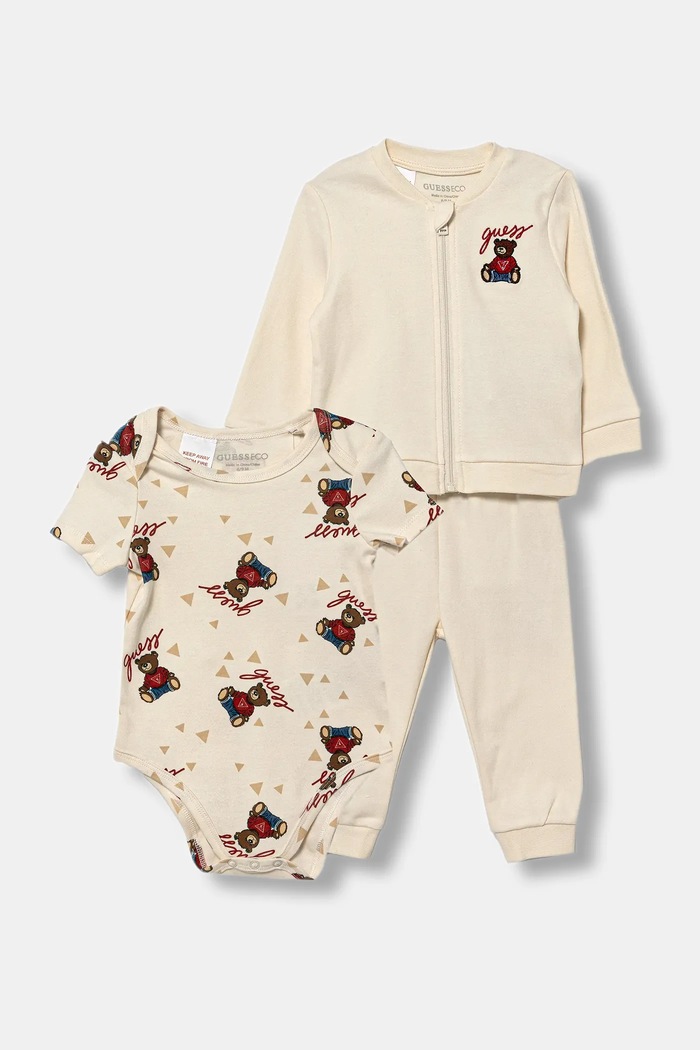 Guess dres niemowlęcy wzorzyste beżowy H6RW02.KA6W4.PPY2