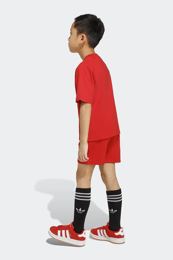Detská bavlnená súprava adidas Originals KD5762 červená