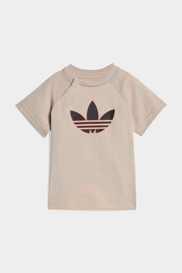 adidas Originals komplet bawełniany dziecięcy KD1039 beżowy SS26