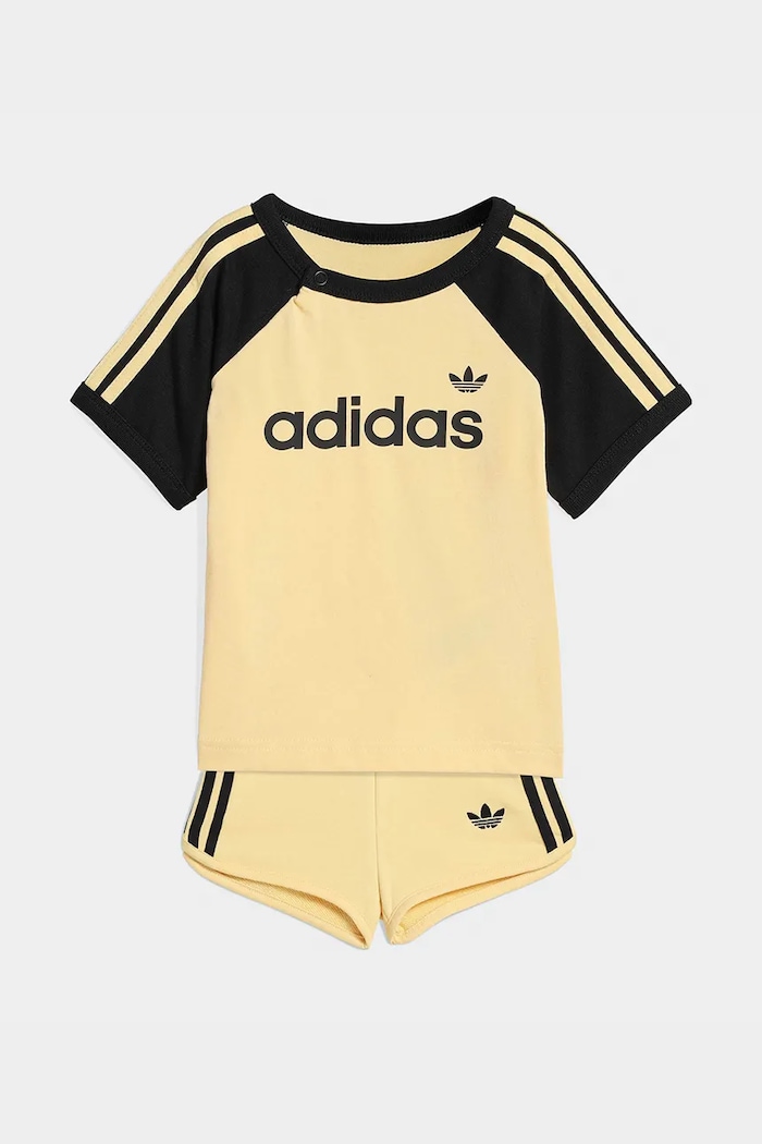 Detská bavlnená súprava adidas Originals bavlna žltá KD1056