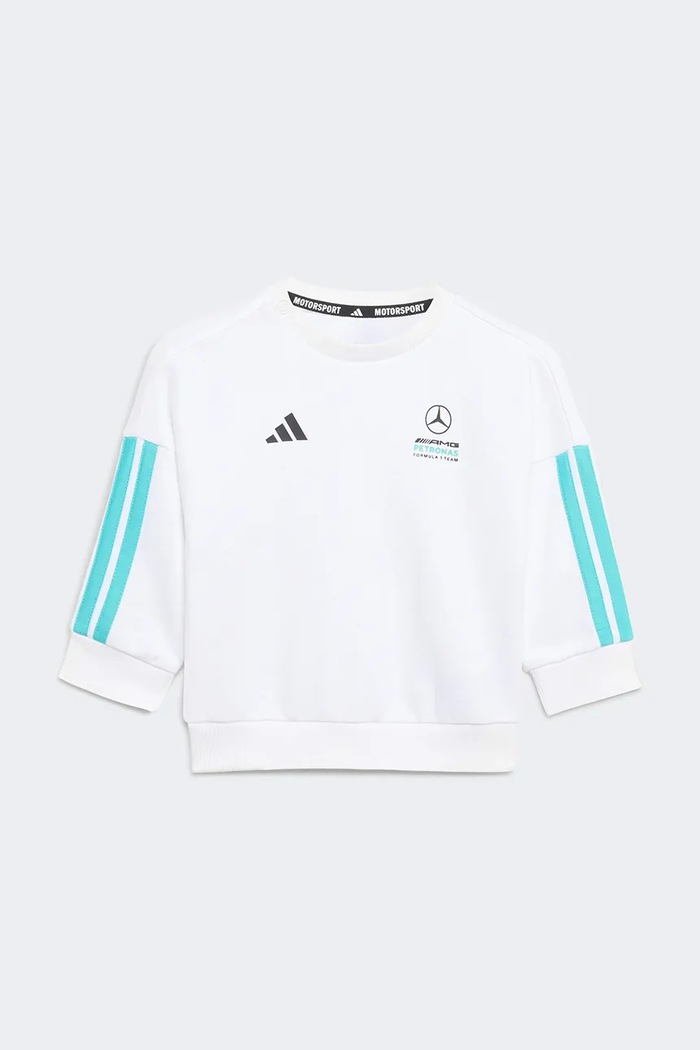 Detská bavlnená tepláková súprava adidas Performance MERCEDES KE5934 biela SS26