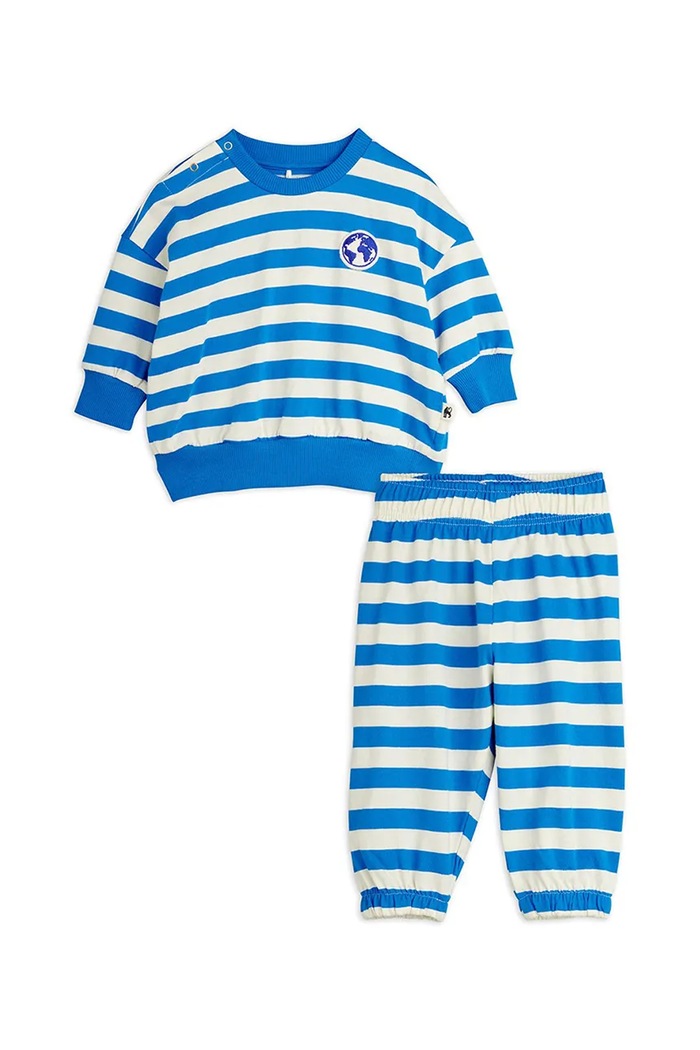 Mini Rodini dres niemowlęcy bawełniany Earth niebieski 26240106