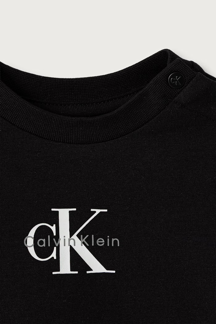 Băieți Calvin Klein Jeans Compleu pentru bebeluși din bumbac LVCKSJI09B.PPY2 negru