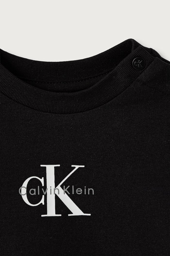 Băieți Calvin Klein Jeans Compleu pentru bebeluși din bumbac LVCKSJI09B.PPY2 negru