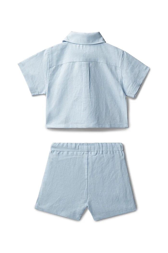 Calvin Klein Jeans súprava dojčenská s ľanom LVCKSJI13B.PPY2 modrá SS26