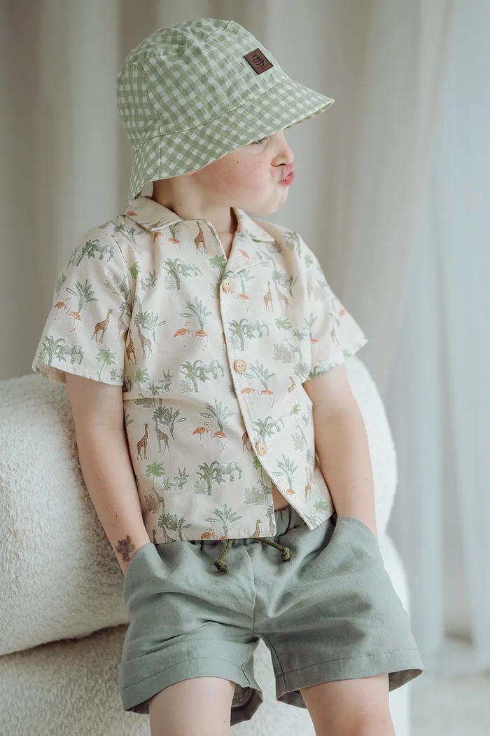 Detská súprava s prímesou ľanu Jamiks TULE 2-pak jemný vzor béžová TULE.Komplet.JLI170.K