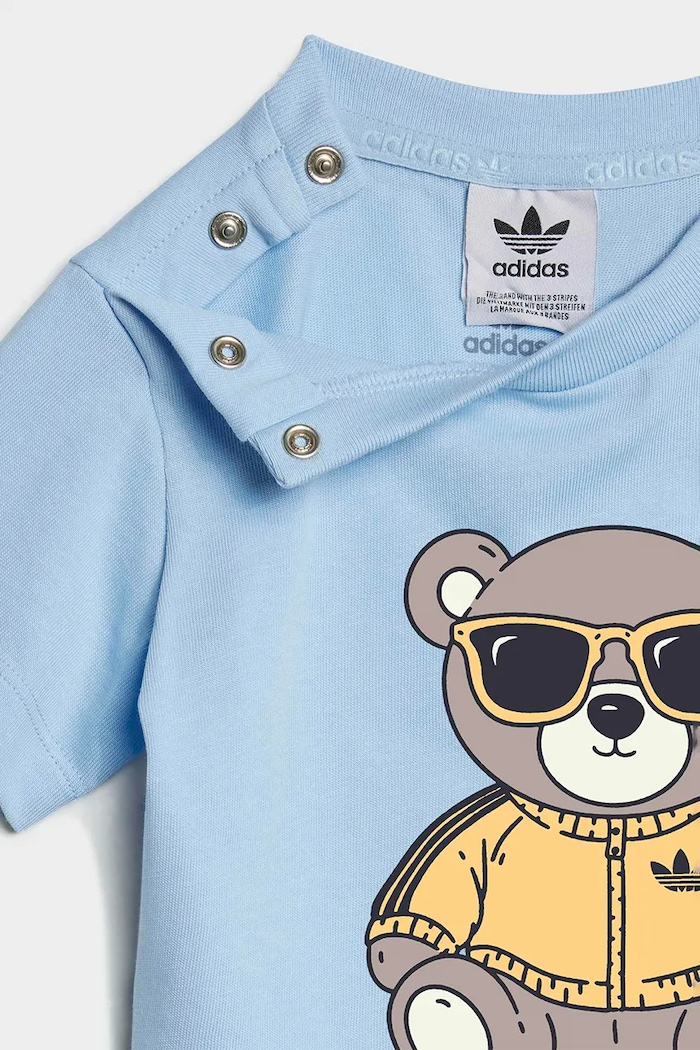 adidas Originals komplet niemowlęcy bawełniany niebieski LE8608